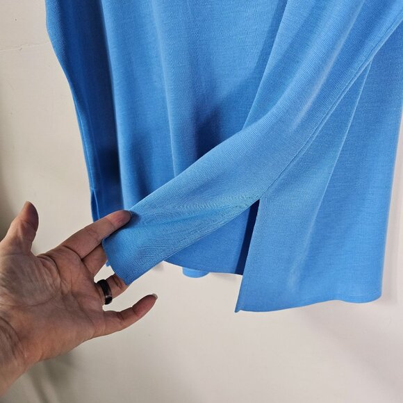 Ming Wang Sky Blue Burnout Jacket & Shell Set 2X/1X 3/4 Sleeve One Hook Luxury - Picture 6 of 15